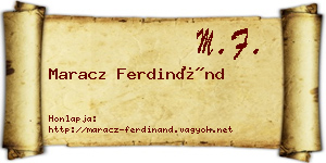 Maracz Ferdinánd névjegykártya